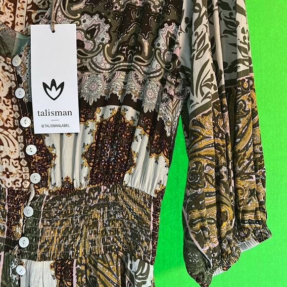 Talisman Halcyon Paisley Gardens Print Maxi Dress Size S - Picture 5 of 5